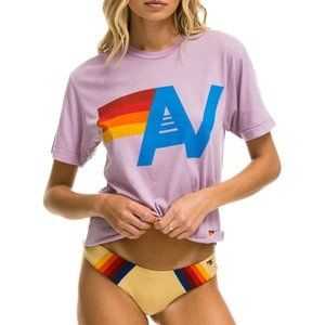 Aviator Nation LOGO BOYFRIEND TEE - MAUVE - M